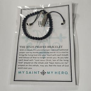 My Saint My Hero Black And Silver Jesus Prayer Bracelet